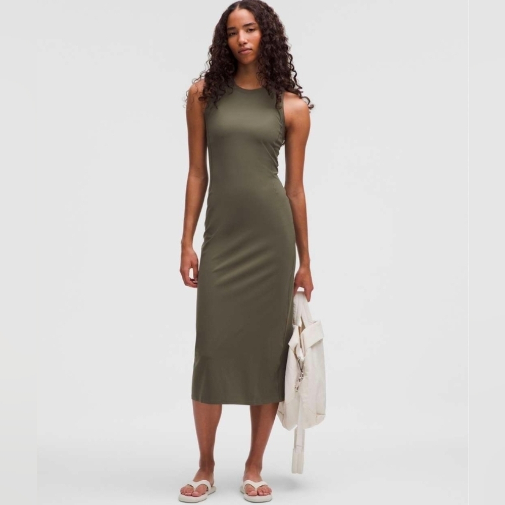 lululemon athletica Olive Green Midi Tank Dress